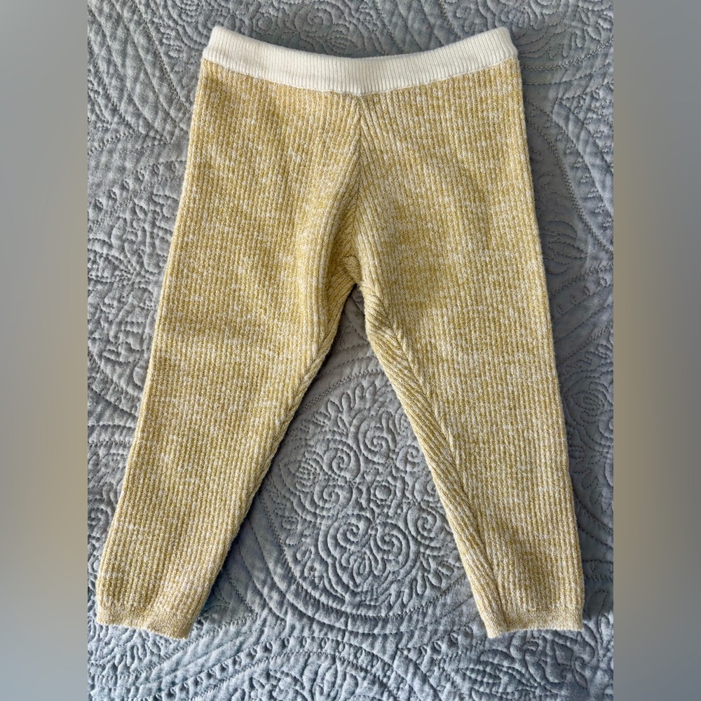 NWT Baby Girl Gold Stardust Sparkle Knit Leggings Elegant